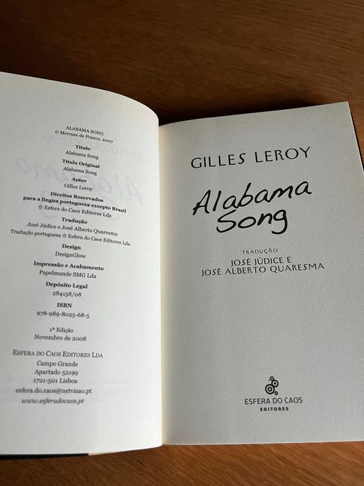 ALABAMA SONG     Gilles Leroy