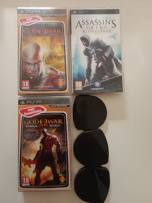 3 Jogos PSP com capas originais e capas de transporte