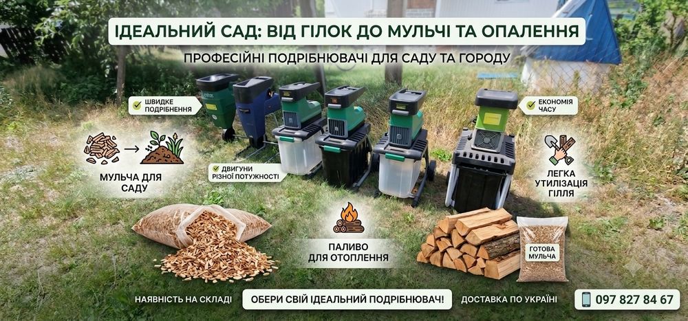 Подрібнювачі гілля
