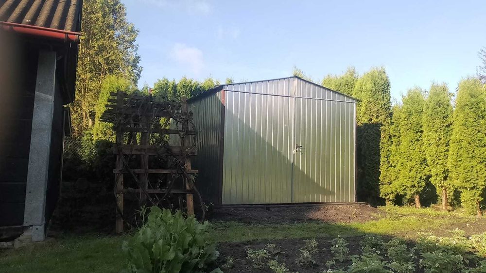 Garaż blaszak ocynk 3x4 blaszak dwuspadowy