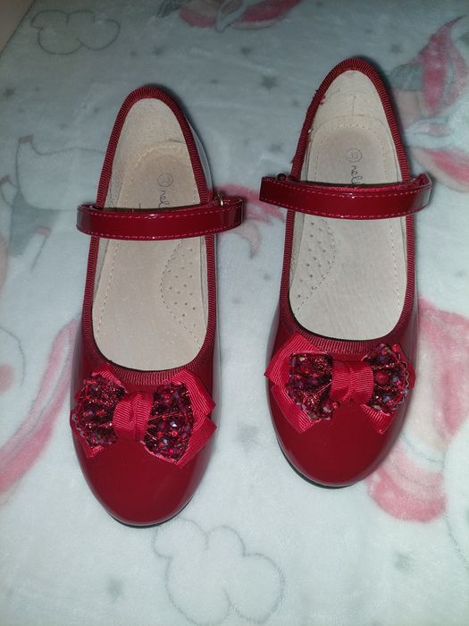 J.Nowe czerwone lakierki rozm. 33 eleganckie, baletki
