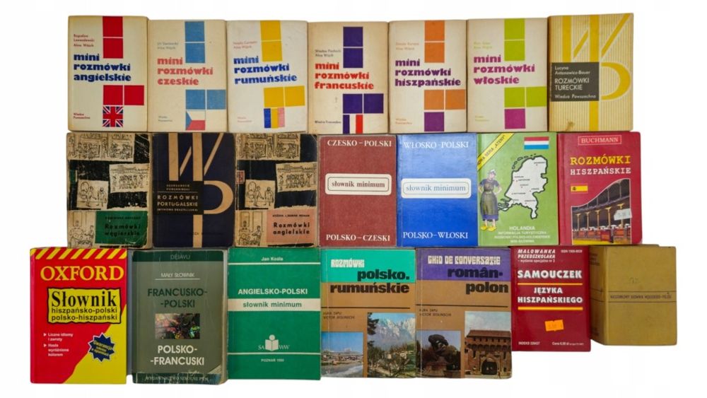 15x Rozmówki i słowniki językowe angielskie francuskie hiszpańskie