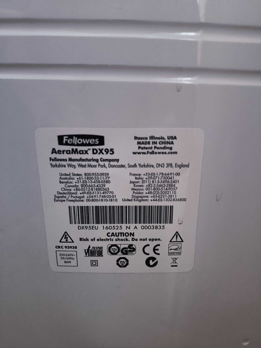 Oczyszczacz powietrza Fellowes DX95