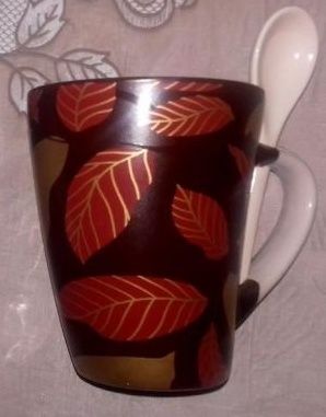 Чашка 250 мл с ложкой керамика суперкачество