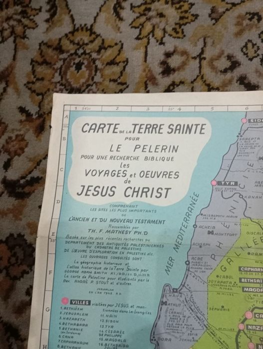 Mapa da Terra Santa, Carte de La Terre Sainte 1942