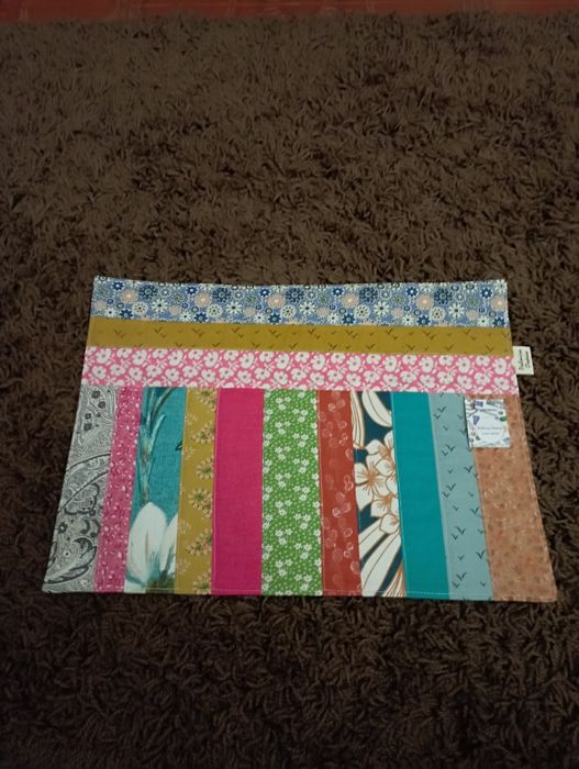 7 Individuais em Patchwork, forrados. s