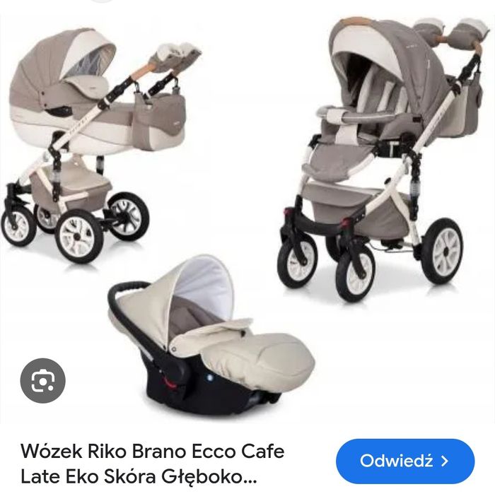 Wózek dziecięcy 3w1 Riko Brano Ecco Cafe Late