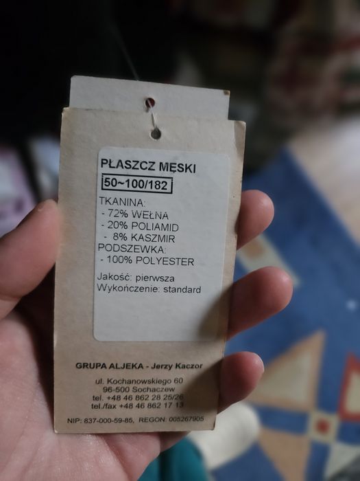 Płaszcz męski Alteka nowy