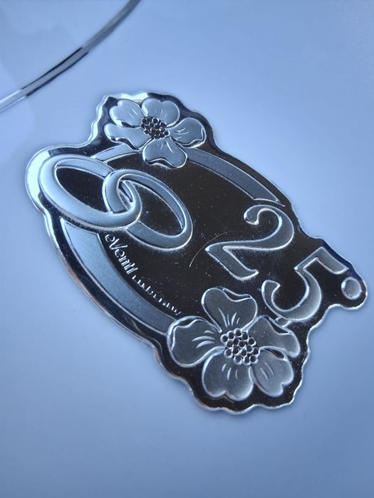 Prato de celebração bodas de prata