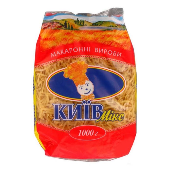 Макаронні вироби Київ мікс 1 кг / макароны / рожки / спагетти, 1 кг