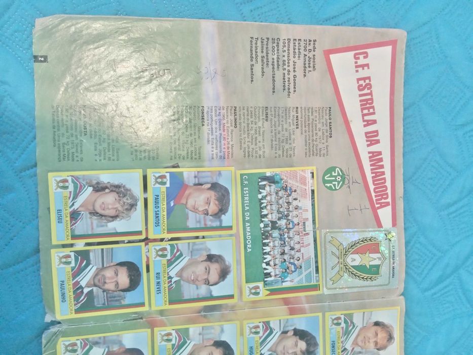 Caderneta de cromos Panini época 1995/1986