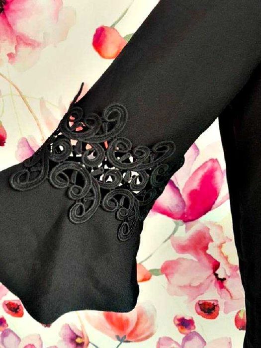 river island sukienka klasyczna mała czarna gipiura roz.38/40