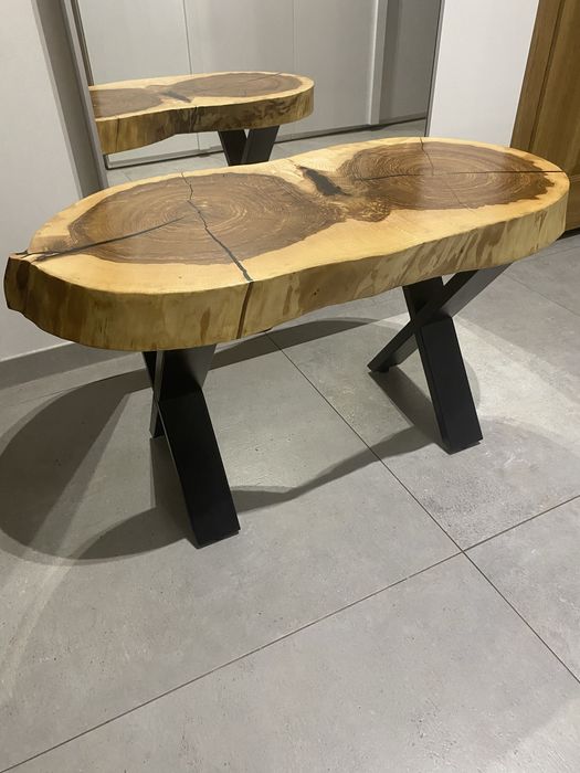 Stolik z plastra z żywicą-88/42cm