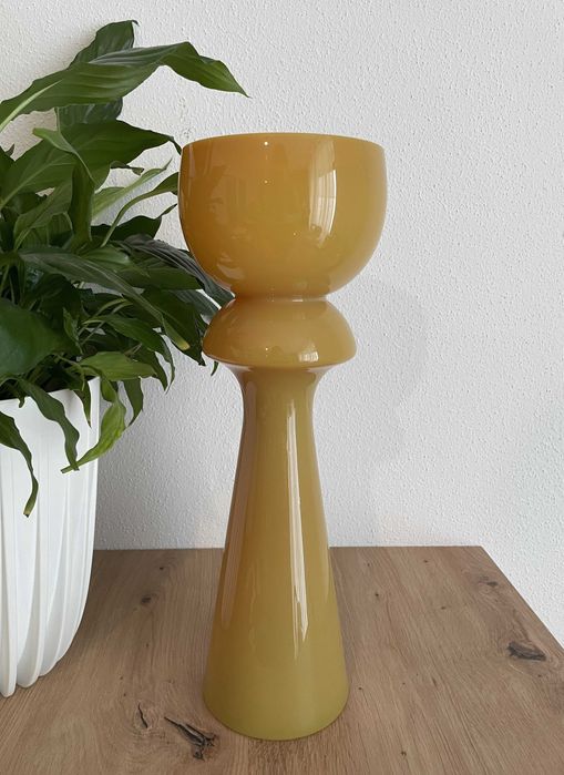 Wazon WIELKI Horbowy Huta Sudety Barbara szkło kolorowe prl stare