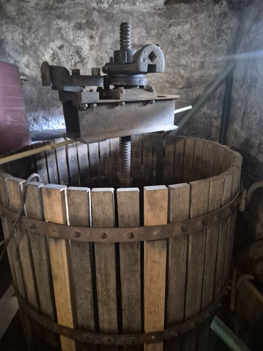 Prensa e esmagador para fazer vinho