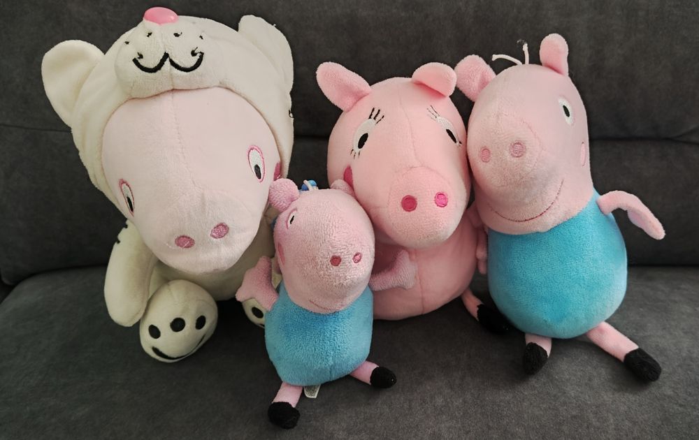 Świnka Peppa, George, zestaw maskotek