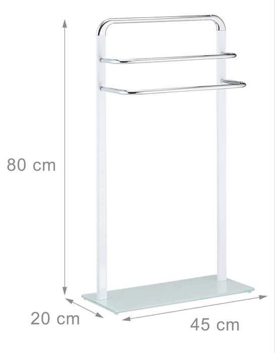 Wieszak na ręczniki, 3-ramienny z chromowanego metalu nowy