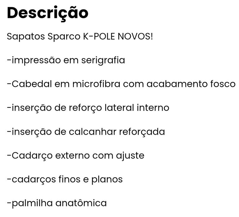 Botas Sparco K Pole n43 semi novo