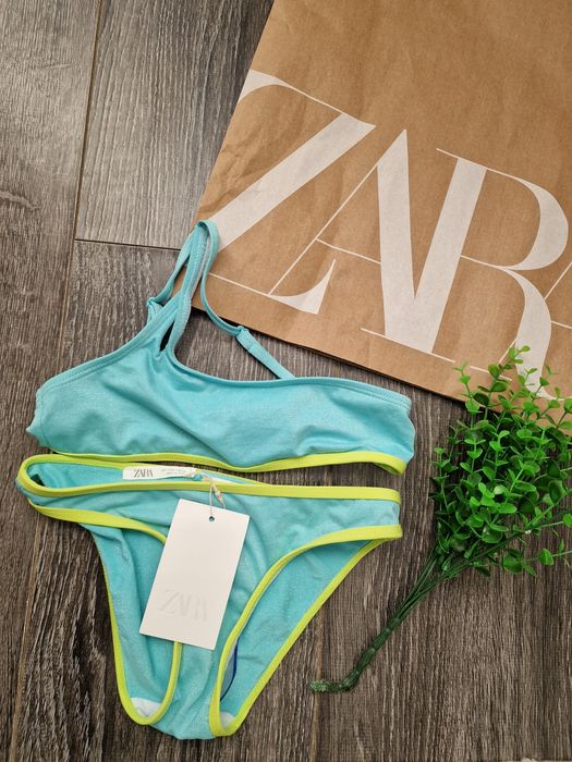 Zara nowy kostium kąpielowy turkusowy
