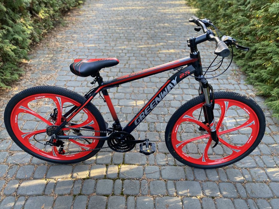 Гірський алюмінієвий велосипед Greenway 26 Black-Red