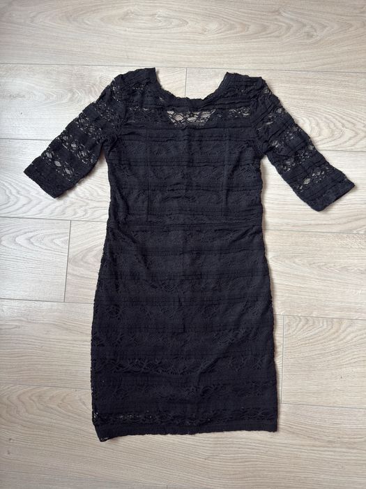 Плаття чорне міні з кружевом, плаття з мереживом, сукня