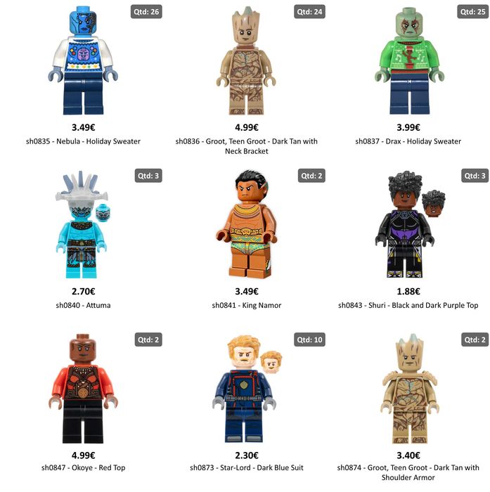 Minifiguras Lego Minecraft, Ninjago, Super Heroes, Super Mario