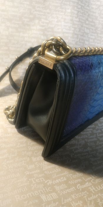 Сумка Chanel boy кожа с питоном рептилия