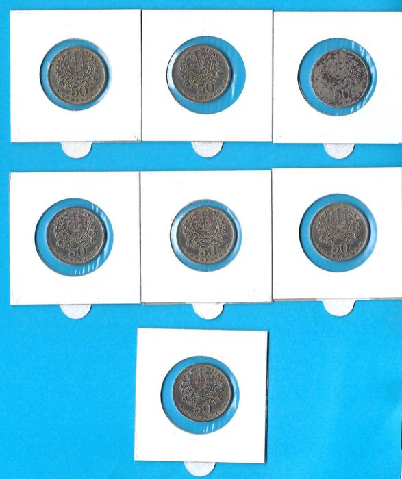 Lote de 7 Moedas de 50 centavos