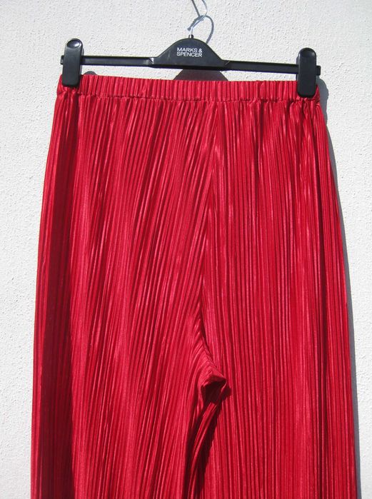 Красный летний костюм плиссе топ и брюки Shein M L