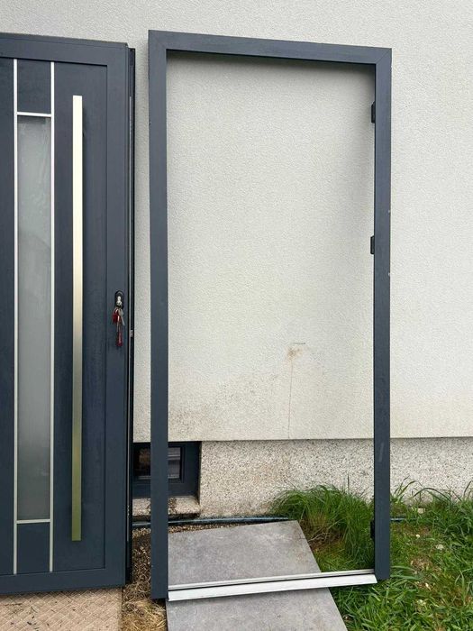 Porta Alumínio Moderna 80x190 cm com Vidro Fosco