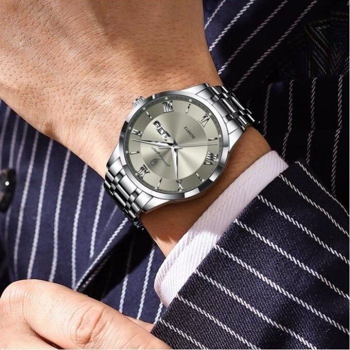 Годинник Poedagar Silver Sunray: Кварцовий, Сталевий браслет