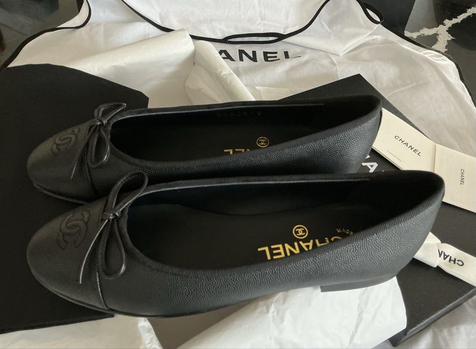 Chanel baleriny - skóra caviar