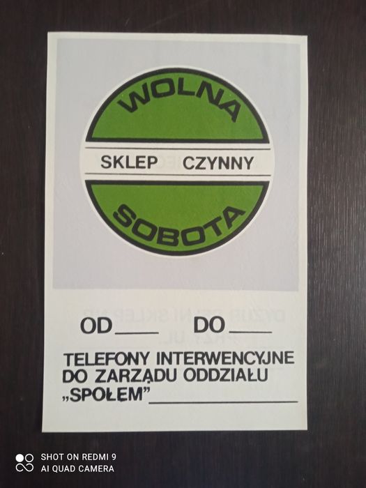 Sprzedam tabliczki sklepowe PRL