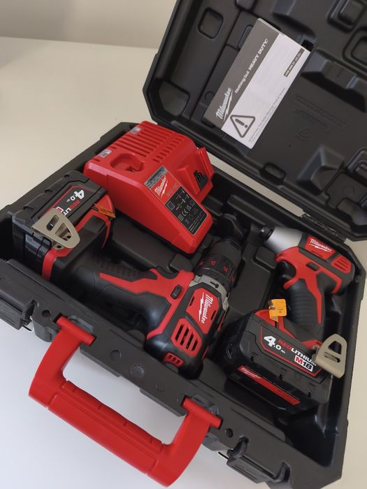 Milwaukee M18 BPP2Q-402C 18V 2 x 4.0Ah Li-Ion  wkrętarka + zakrętarka