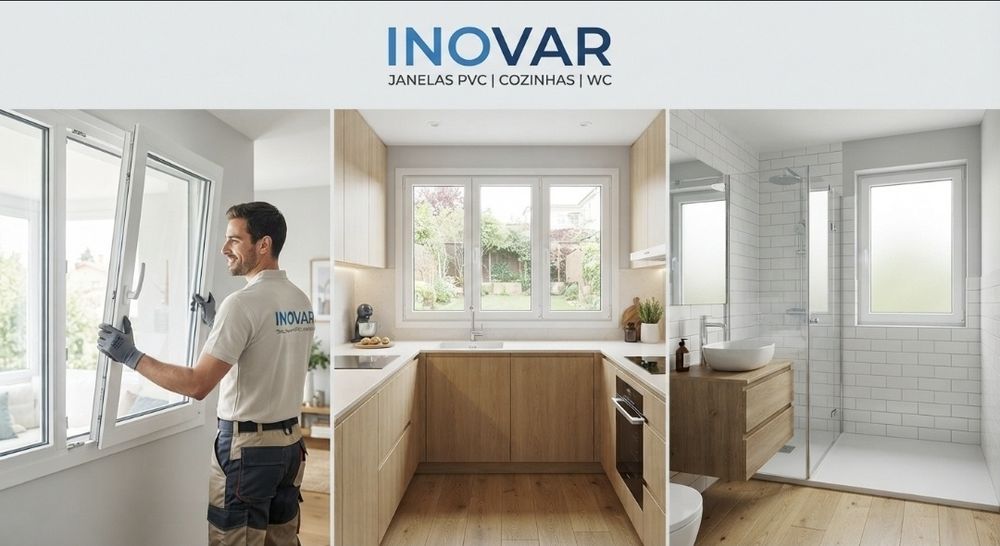 Janelas e Portas em PVC  . Móveis de Cozinha  e WC