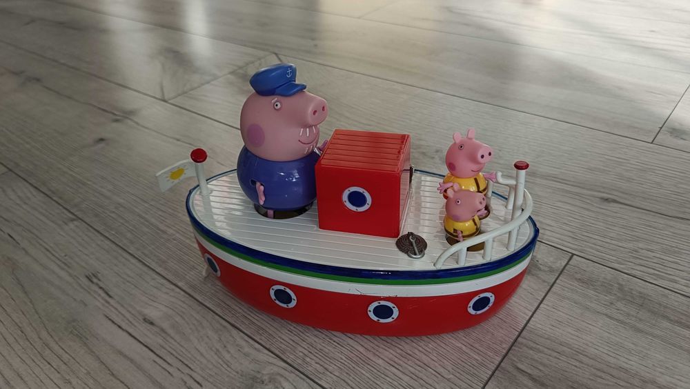 Zestaw świnki Peppy Łódź dziadka świnki George świnka Peppa