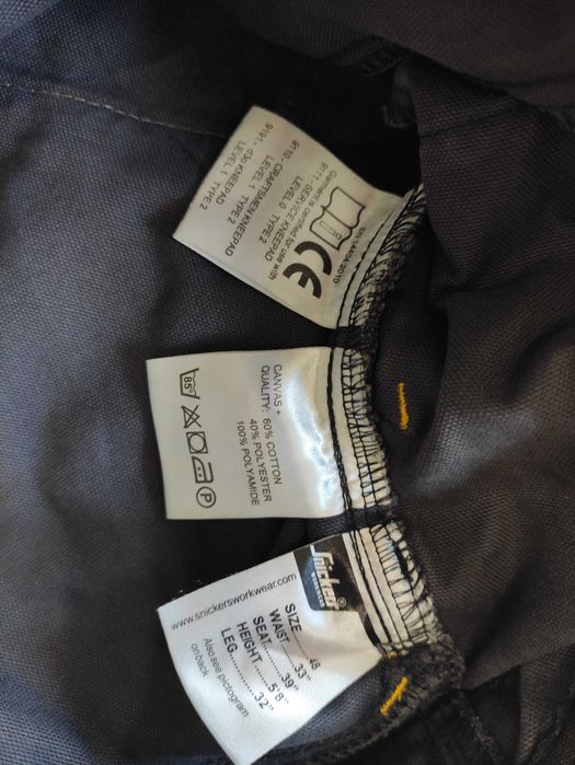 Męskie spodnie robocze dekarskie Snickers Canvas 3314 r. 48 jak new