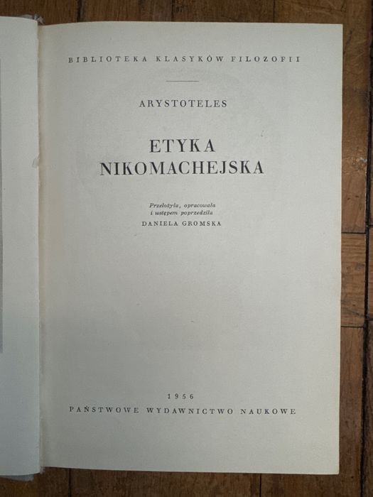 Etyka Nikomachejska Arystoteles 1956