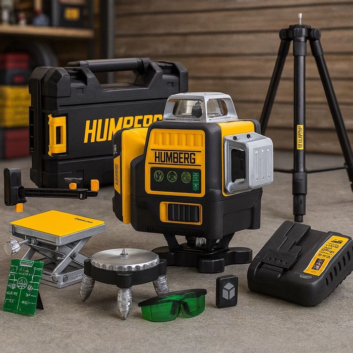 Poziomica Laserowa Laser Krzyżowy 4d Samopoziomujący 50m Zestaw Okazja