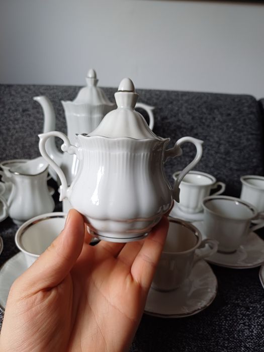 Piękny serwis kawowy Wałbrzych sygnowany prl staroć antyk