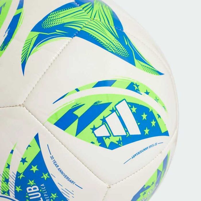 Футбольний м'яч Adidas MLS 25 Club Ball (White / Green / Glow Blue) розмір 5