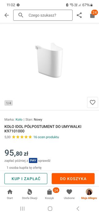 Półpostument do umywalki nowy