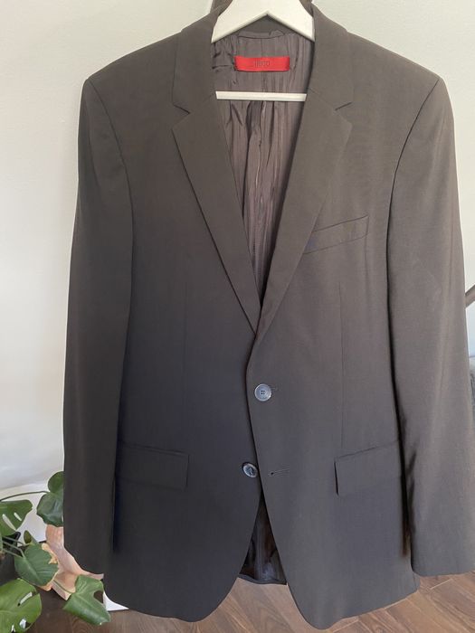 HUGO BOSS Aamon hago 46 marynarka wełna czekoladowy brąz