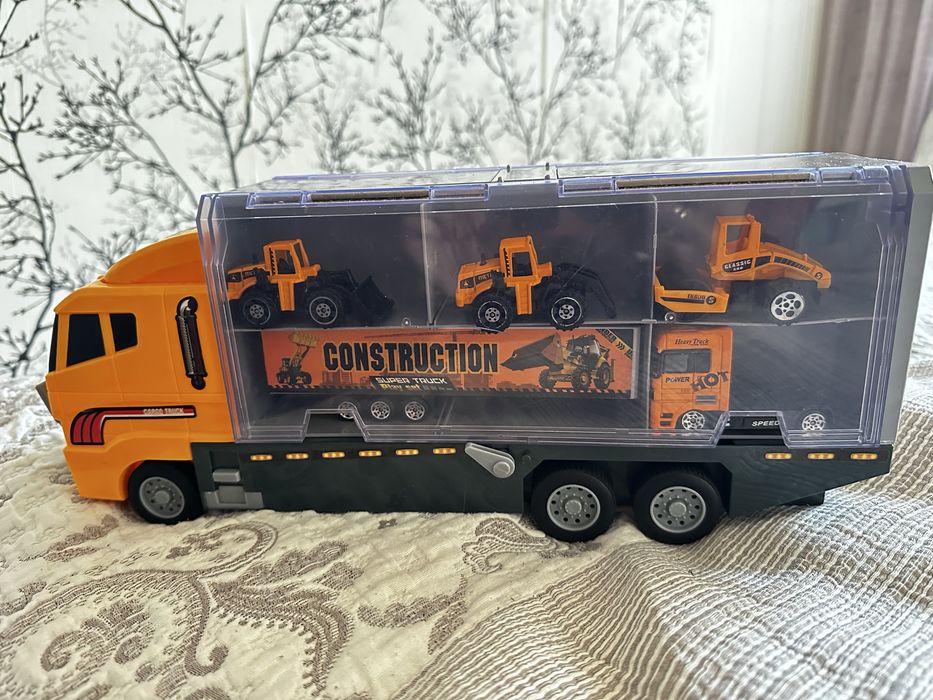 Великий набір будівельної техніки 12 шт | Трак + 11 машинок