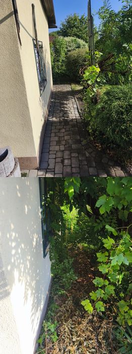 Koszenie  Jesienne prace ogrodowe – sprzątanie, wycinka, koszenie trawy kosą, drewno