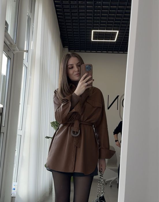 Сорочка екошкіра zara