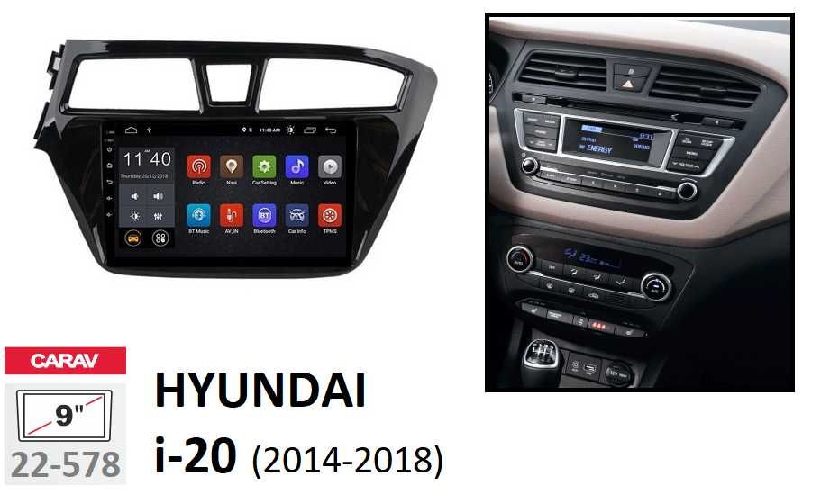 (NOVO) Rádio 2DIN • HYUNDAI i-20 • (2009 a 2018) • Android i20 4+64GB