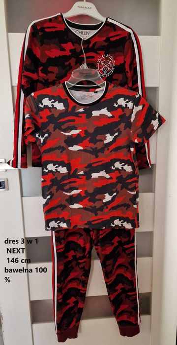 Dres 3 w 1 spodnie +bluza + koszulka r.146 cm NEXT