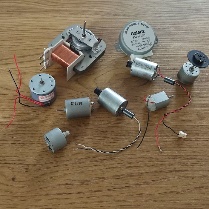 Silniki i silniczki 3V, 9V, 12V, 30V i 220V AC