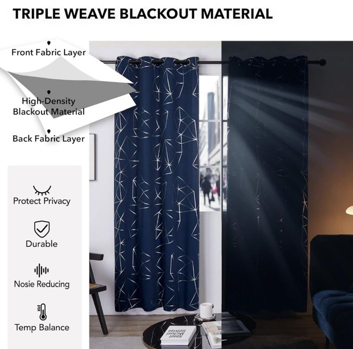 Nieprzezroczyste zasłony 290x140 Nowoczesne